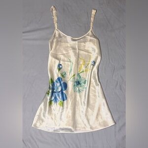 Morgan Taylor Cream Floral Print Camisole Slip Dress Floral Sz Small